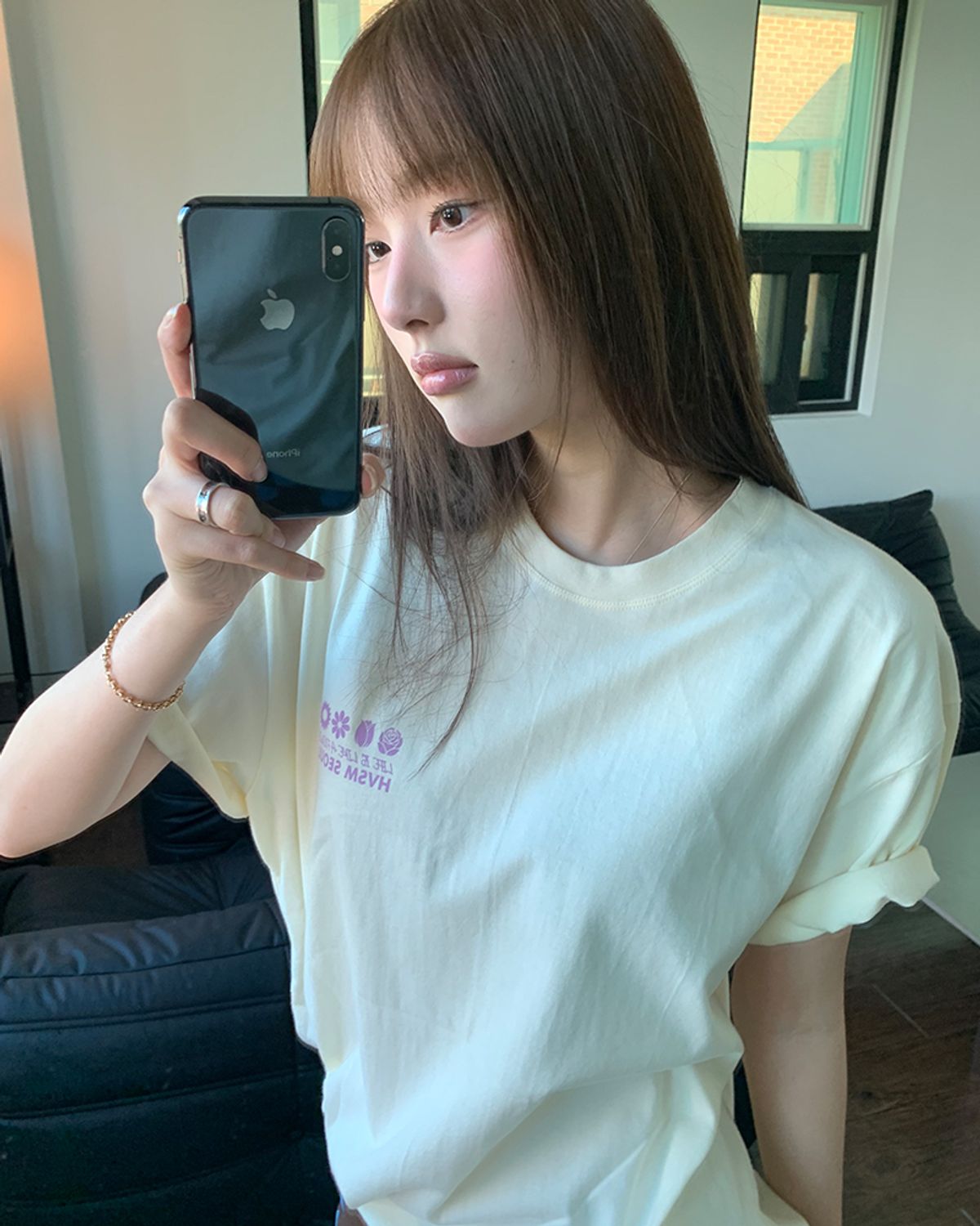 해비즘(HAVISM) NAME CARD S/S TEE(CREAM)