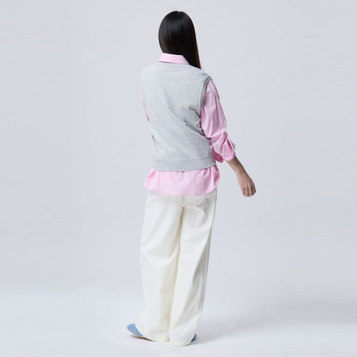 베네통(BENETTON) 잔스트라이프 블라우스_BABL93631PK