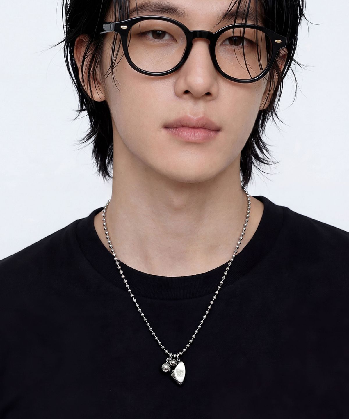 파르피니(PARPINI) 써지컬 스틸 다각형 오브젝트 볼체인 네크리스
