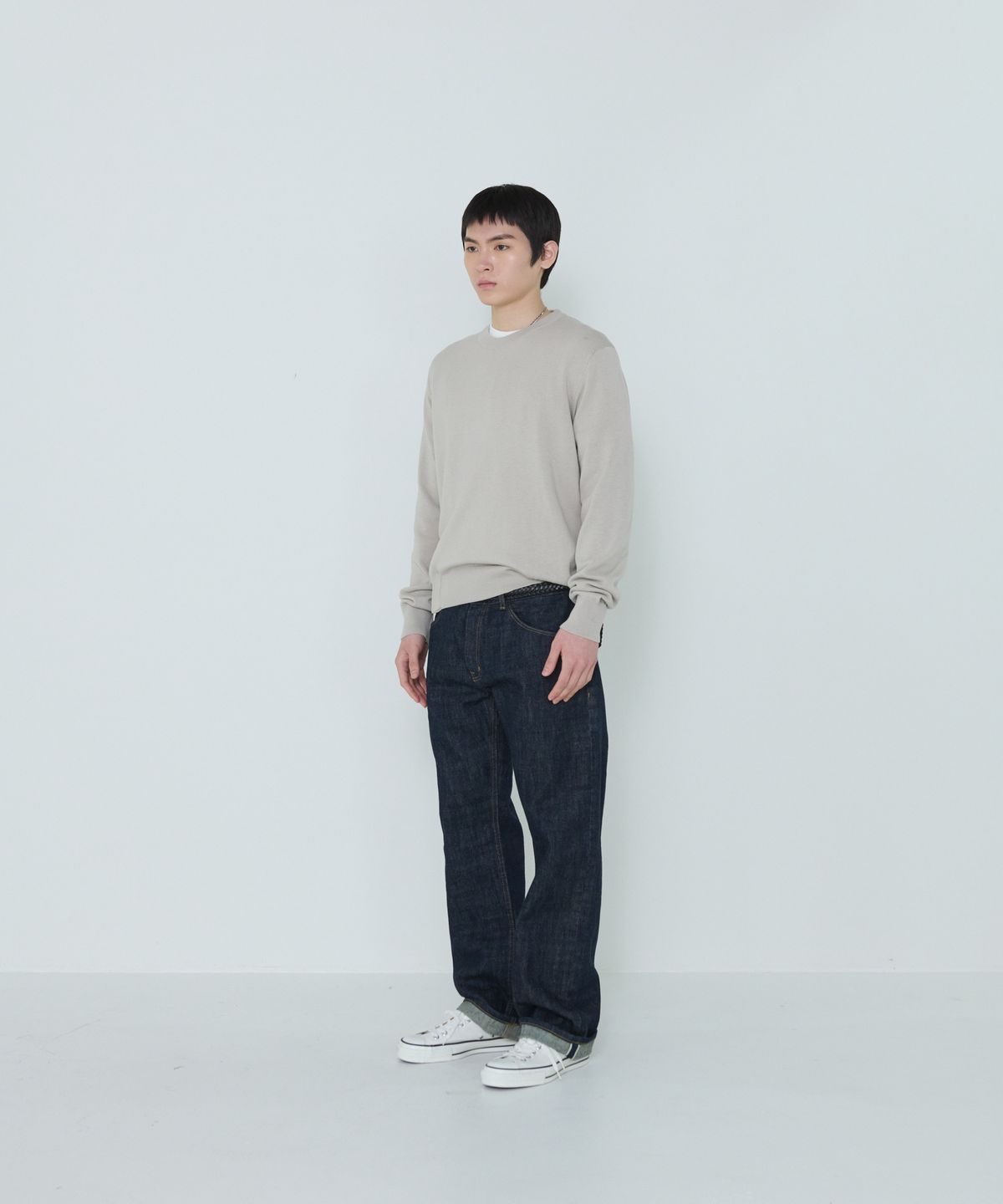 더씽인데어데어(THE THING IN THEIR THERE) Composed Slit Knit Sand