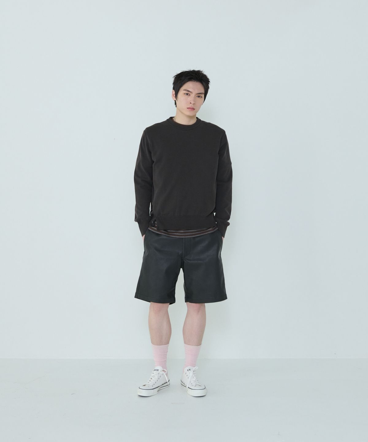 더씽인데어데어(THE THING IN THEIR THERE) Composed Slit Knit Brown