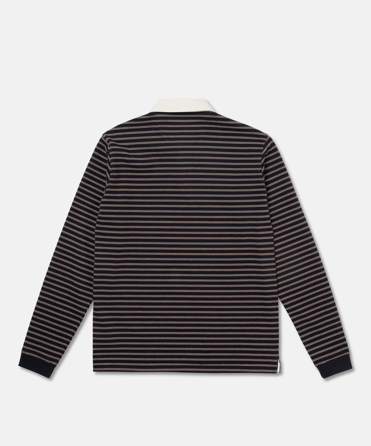 더씽인데어데어(THE THING IN THEIR THERE) Narrow Stripe Rugby Shirts Black