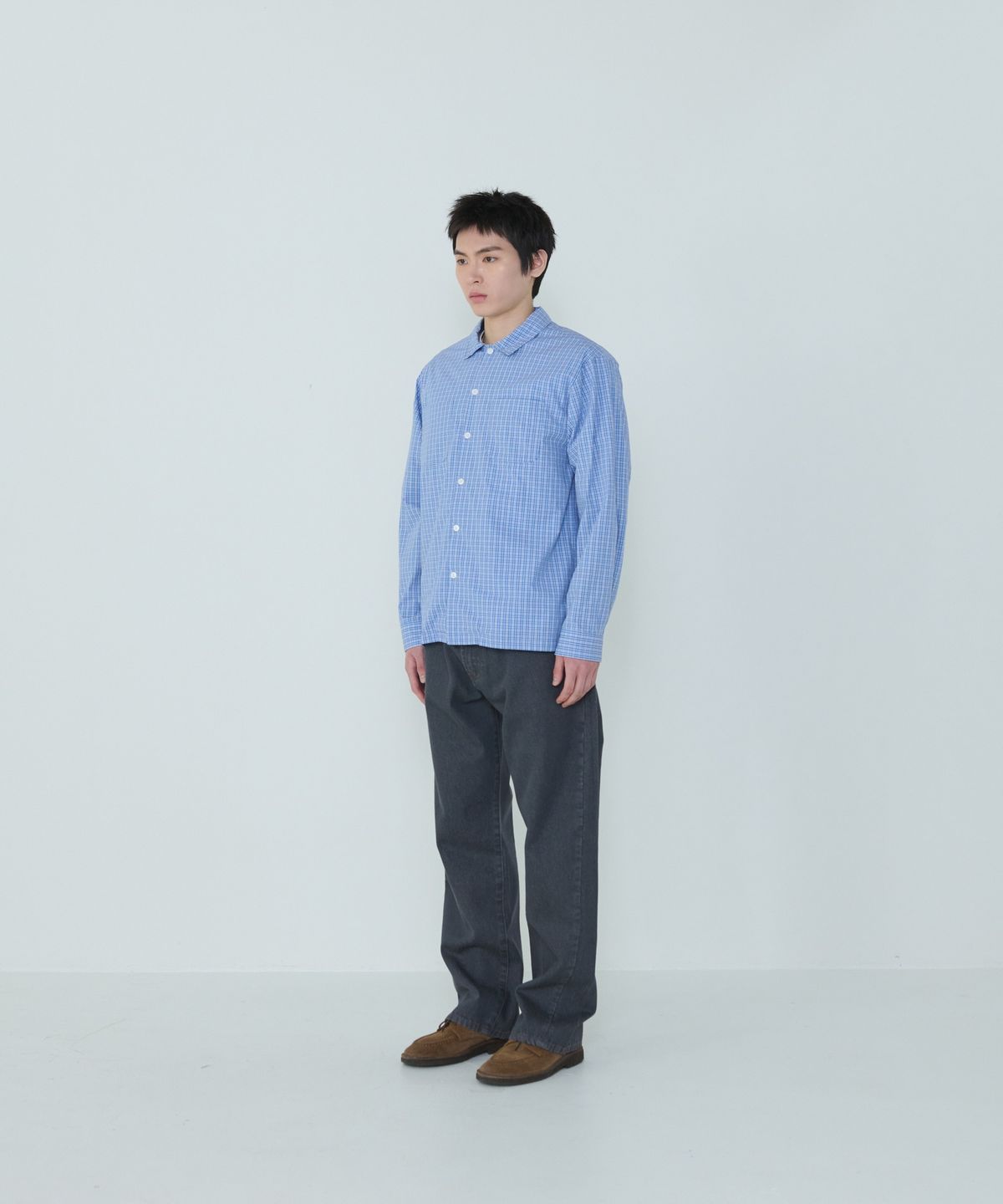 더씽인데어데어(THE THING IN THEIR THERE) Composed Multi Check Shirt
