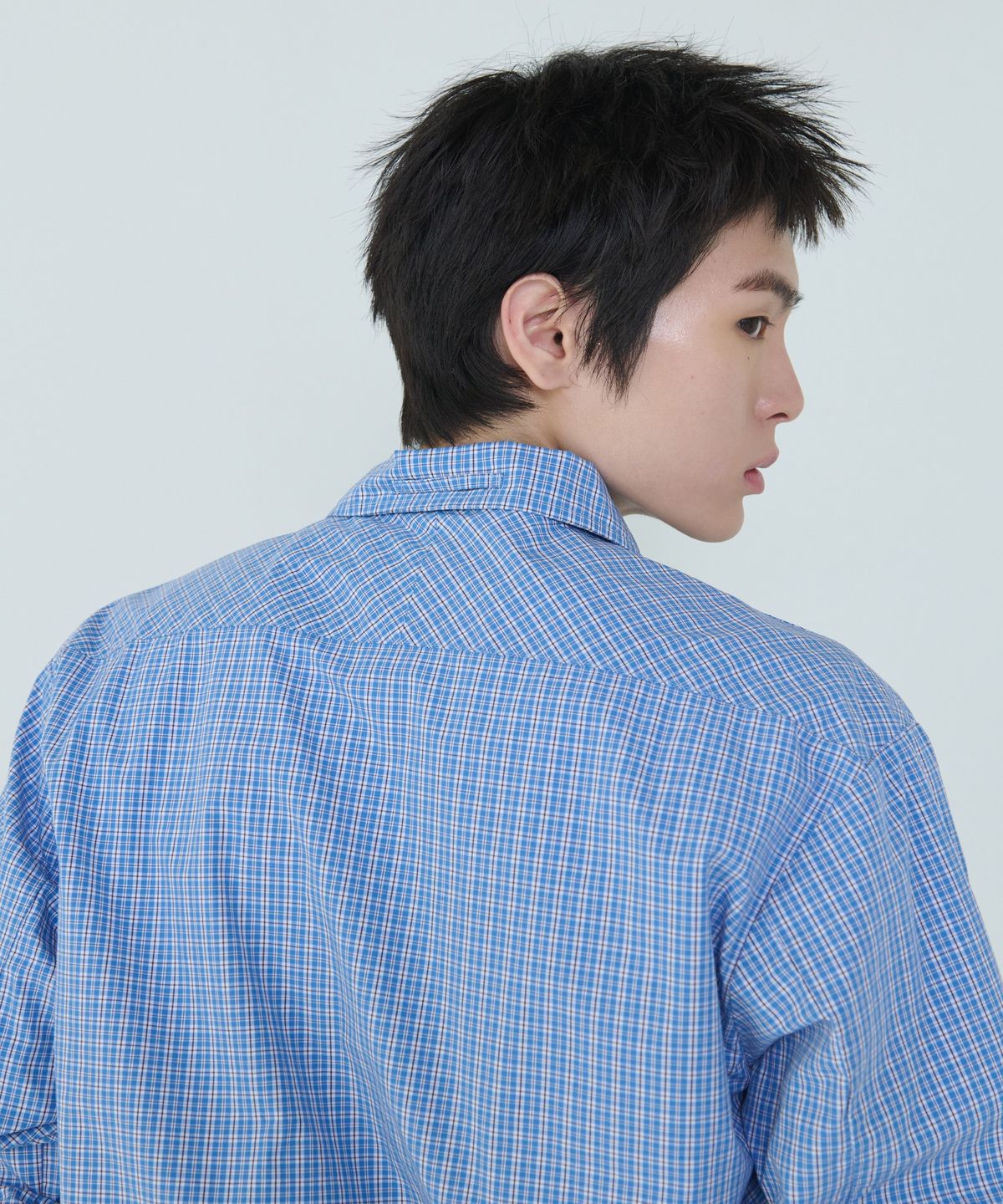 더씽인데어데어(THE THING IN THEIR THERE) Composed Multi Check Shirt