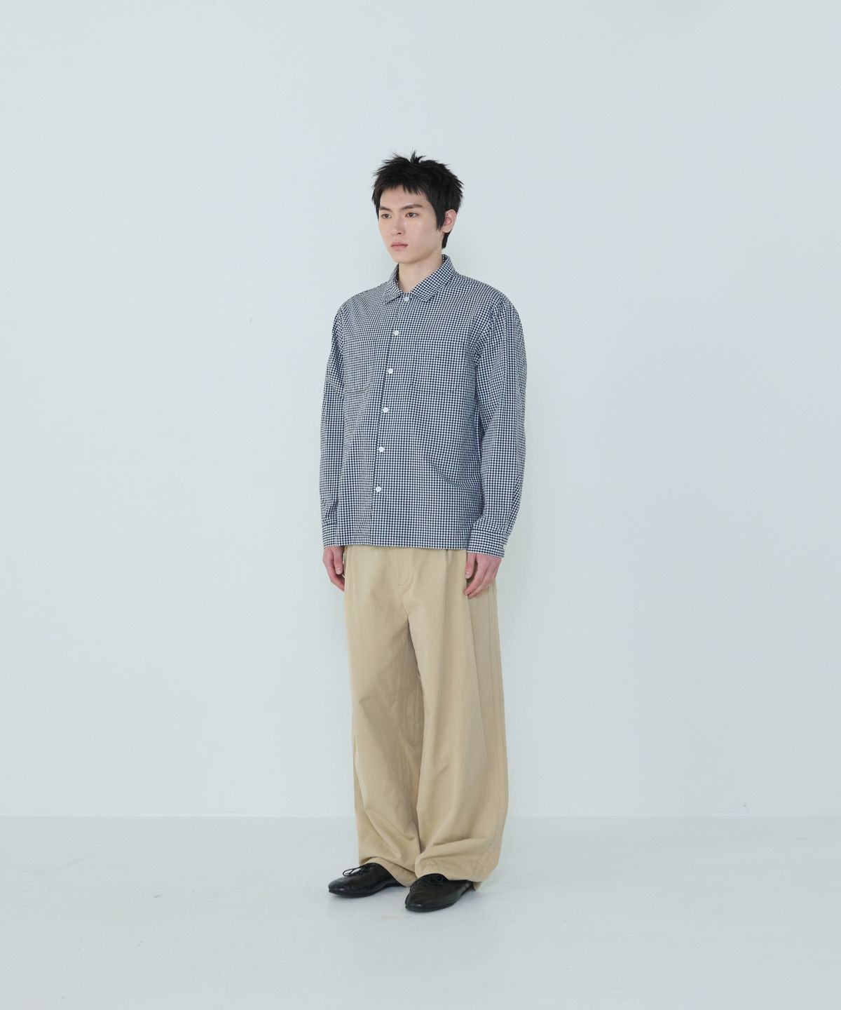 더씽인데어데어(THE THING IN THEIR THERE) Composed Gingham Check Shirt