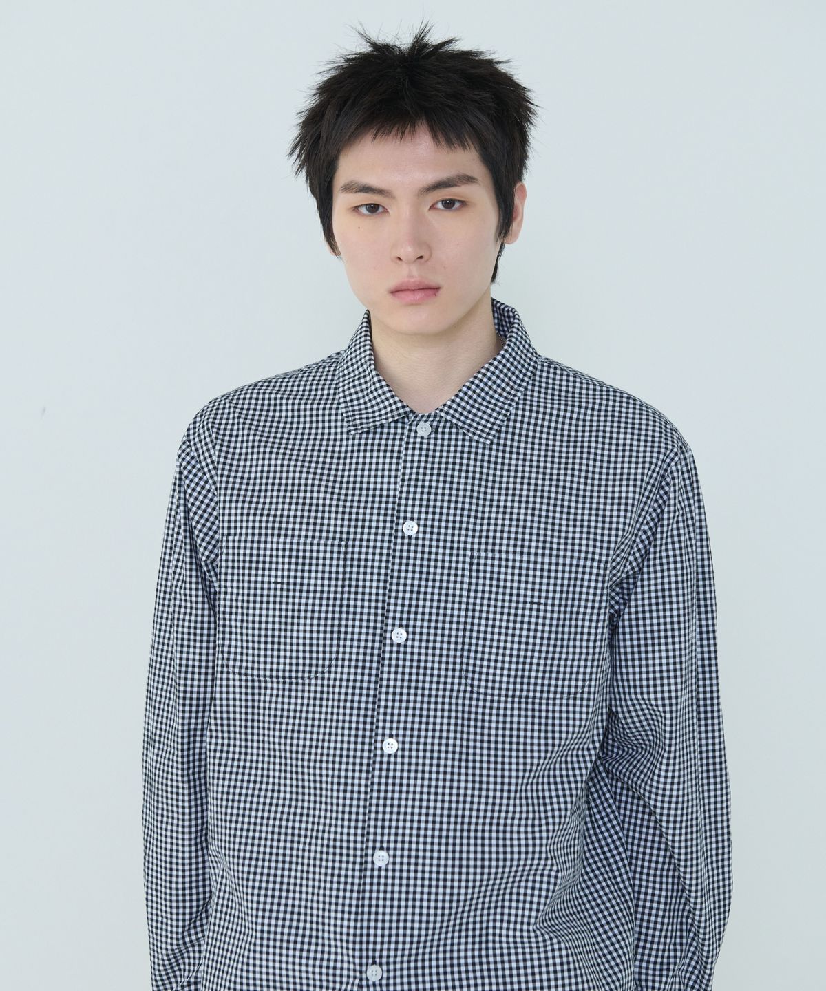 더씽인데어데어(THE THING IN THEIR THERE) Composed Gingham Check Shirt