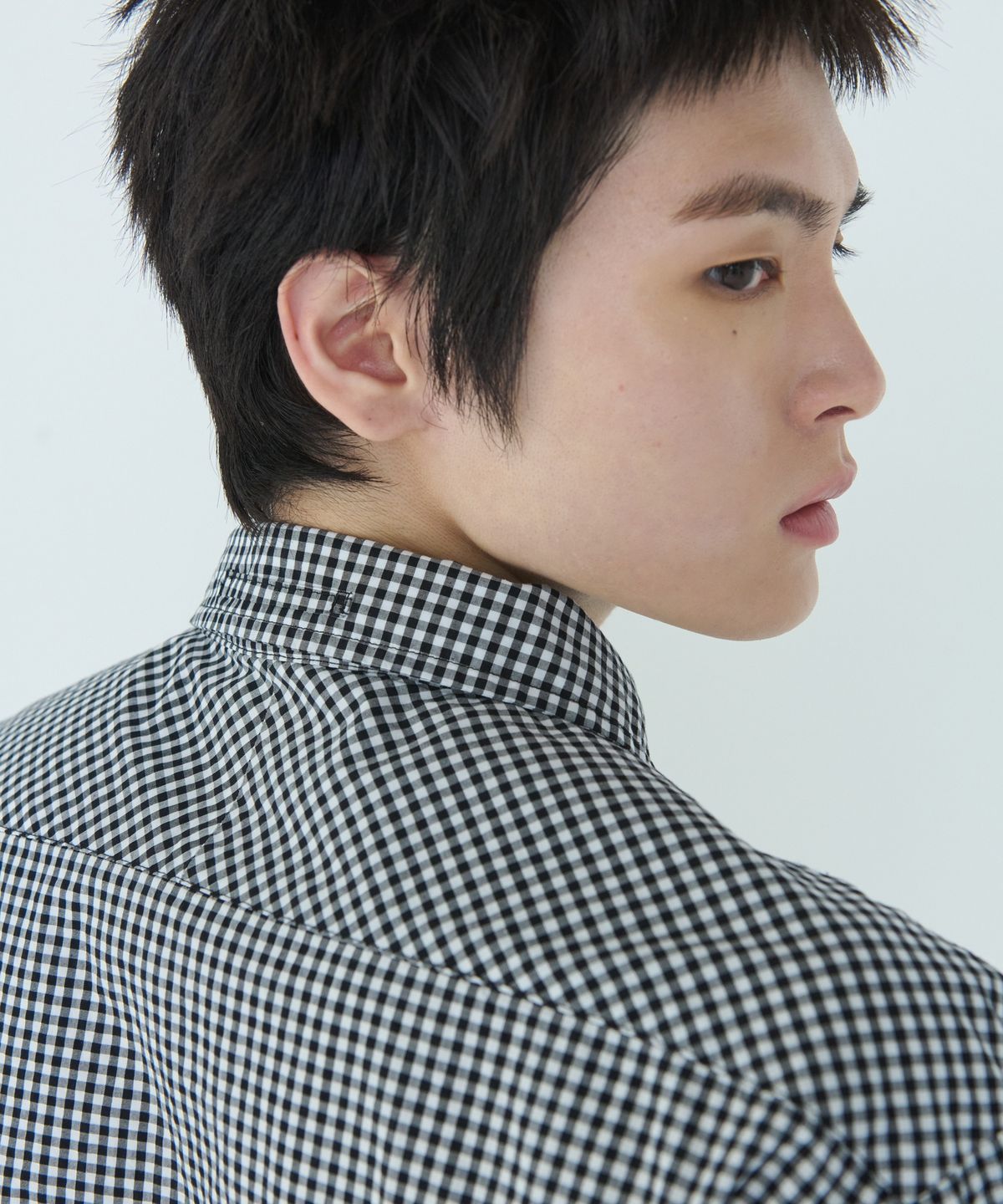 더씽인데어데어(THE THING IN THEIR THERE) Composed Gingham Check Shirt