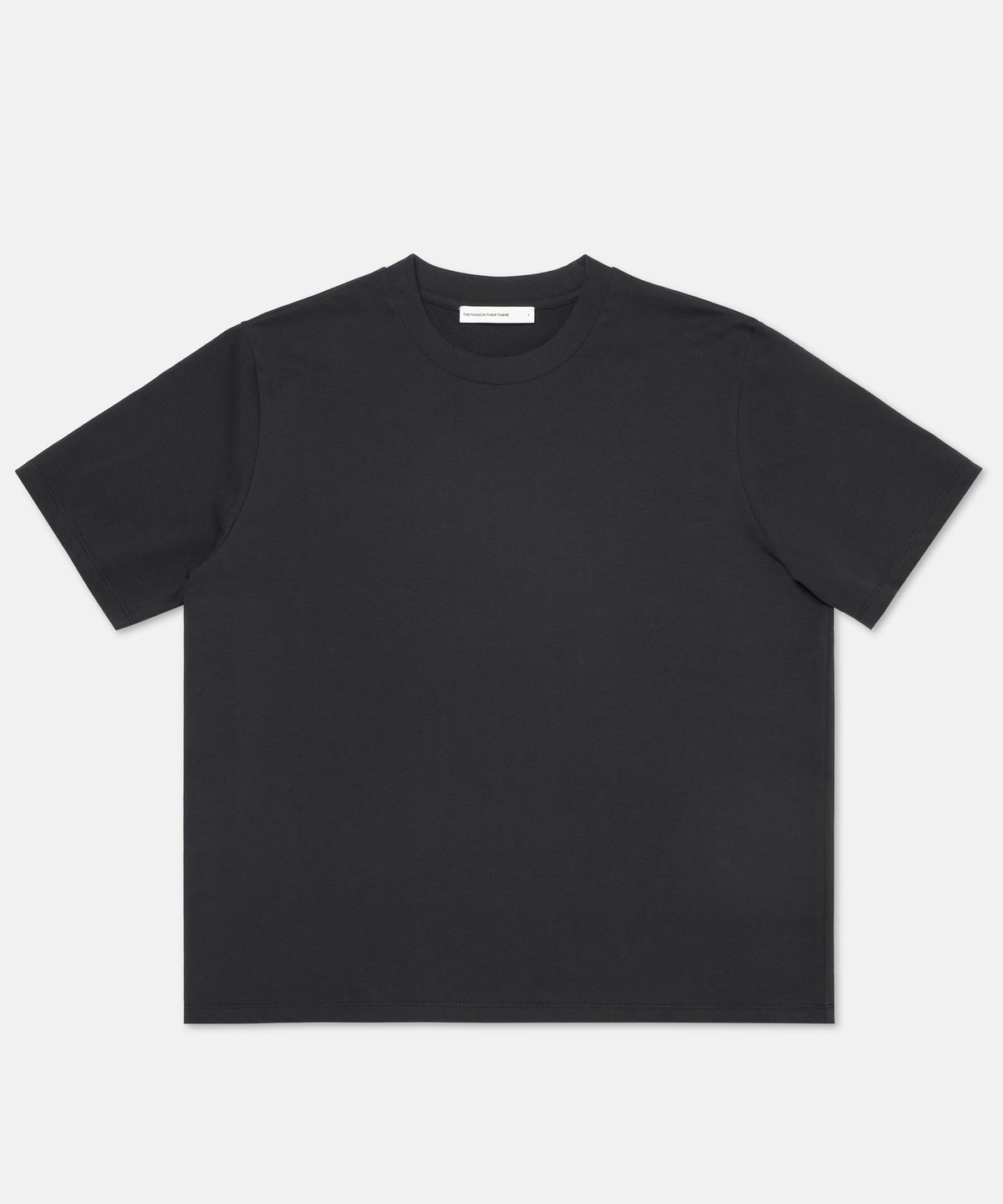 더씽인데어데어(THE THING IN THEIR THERE) Standard Crew Neck T-Shirt Black
