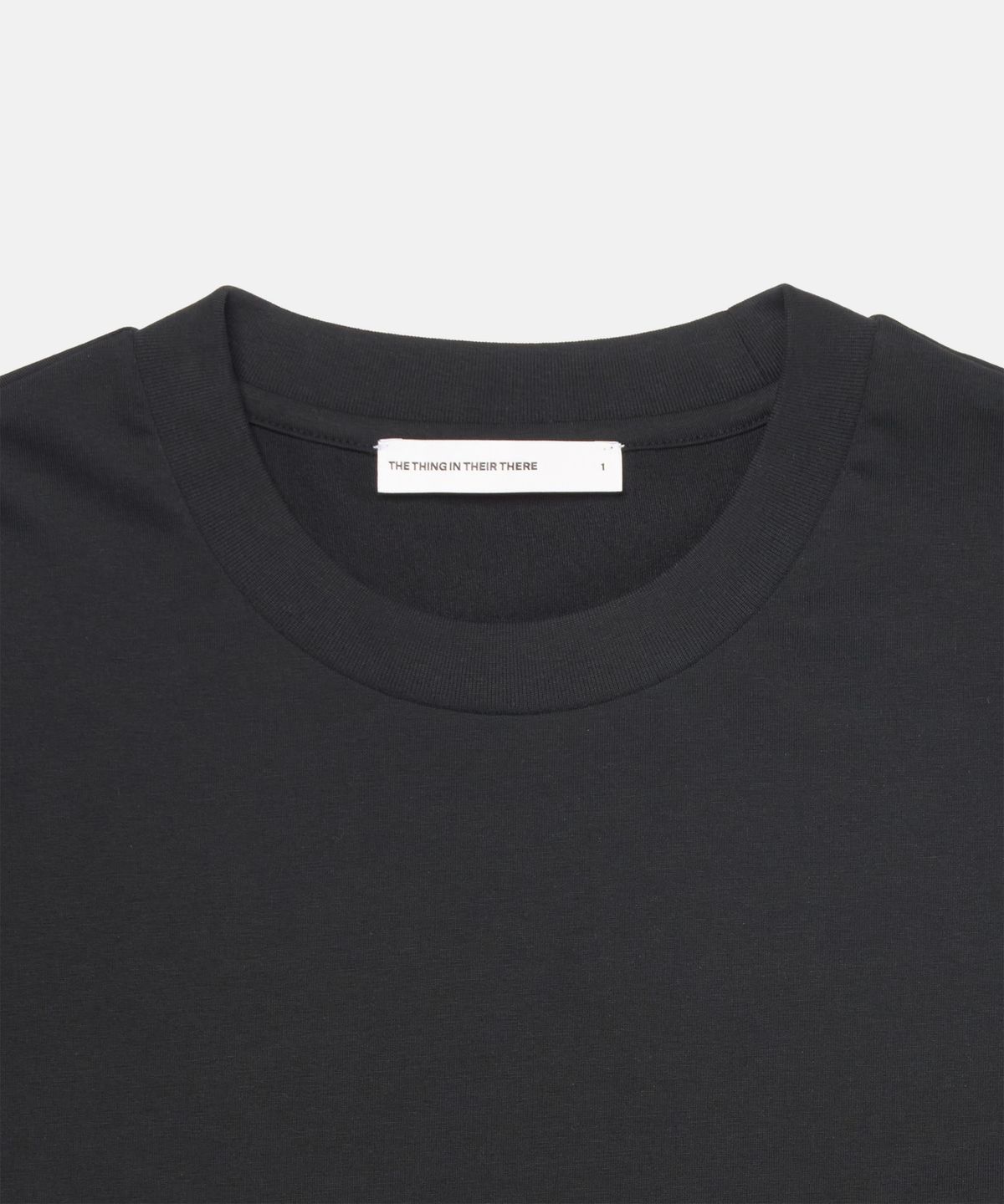 더씽인데어데어(THE THING IN THEIR THERE) Standard Crew Neck T-Shirt Black