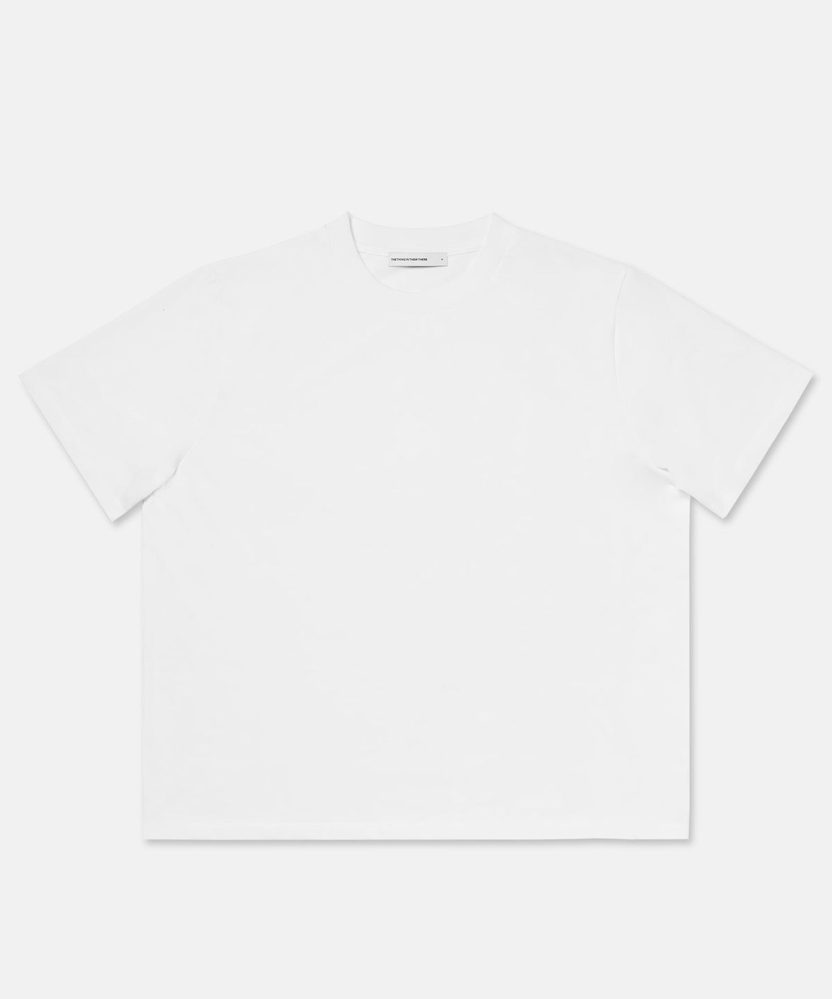 더씽인데어데어(THE THING IN THEIR THERE) Standard Crew Neck T-Shirt O/White