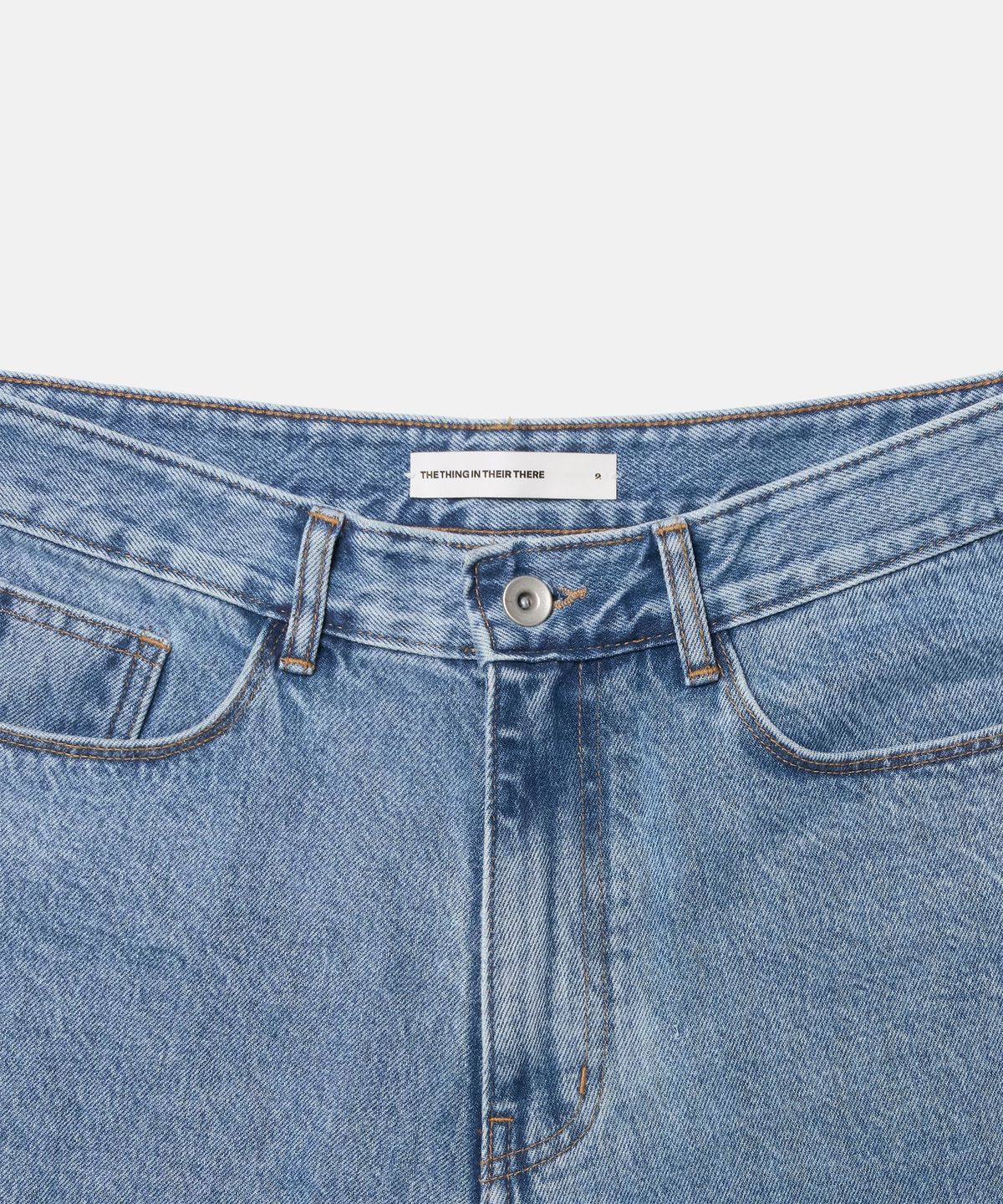 더씽인데어데어(THE THING IN THEIR THERE) Signature Denim Washed Blue