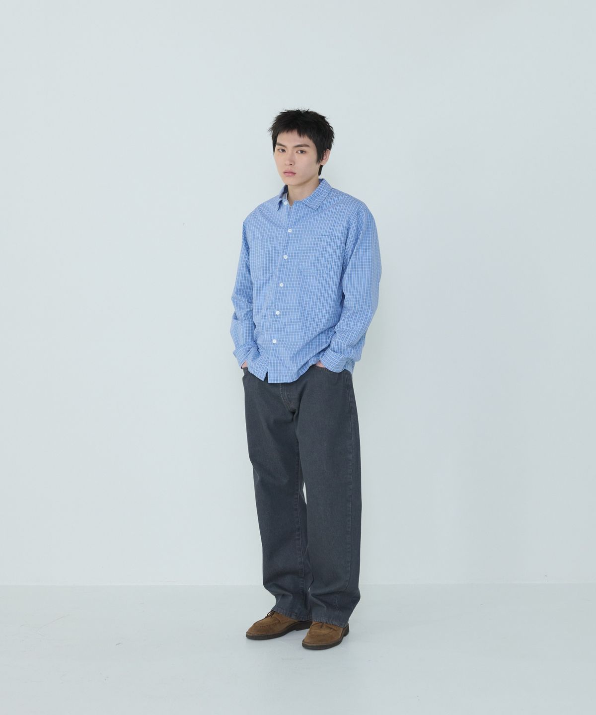 더씽인데어데어(THE THING IN THEIR THERE) Dusty Twist Denim Grey