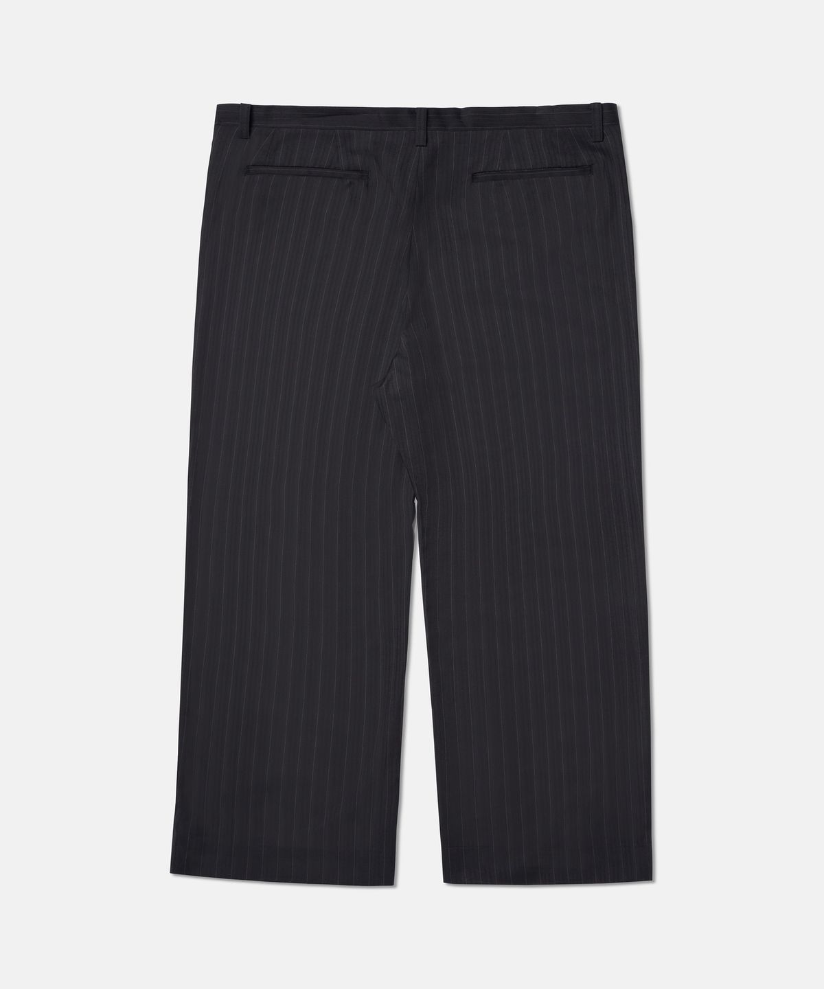 더씽인데어데어(THE THING IN THEIR THERE) Fine Pinstripe Straight Wide Slacks Black