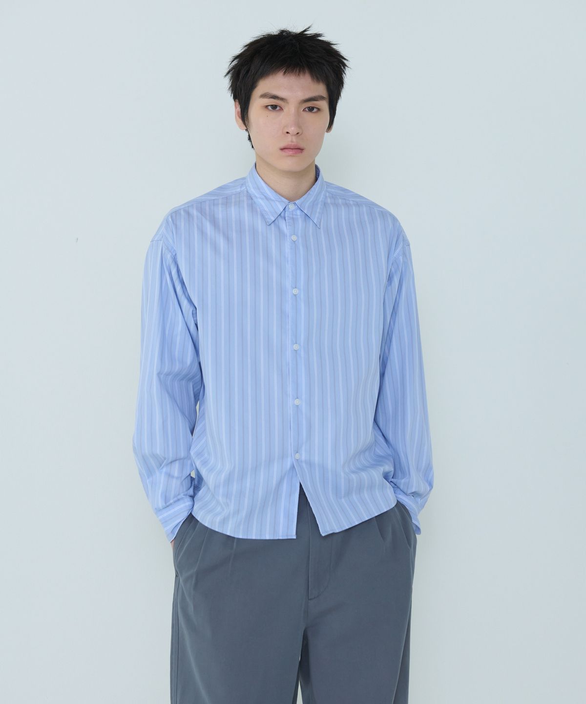 더씽인데어데어(THE THING IN THEIR THERE) Considered Stripe Shirt