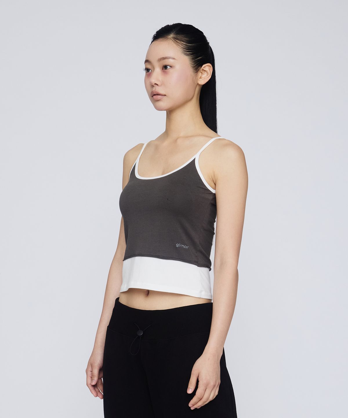 기머(GIMOR) Layered Tank Top Charcoal