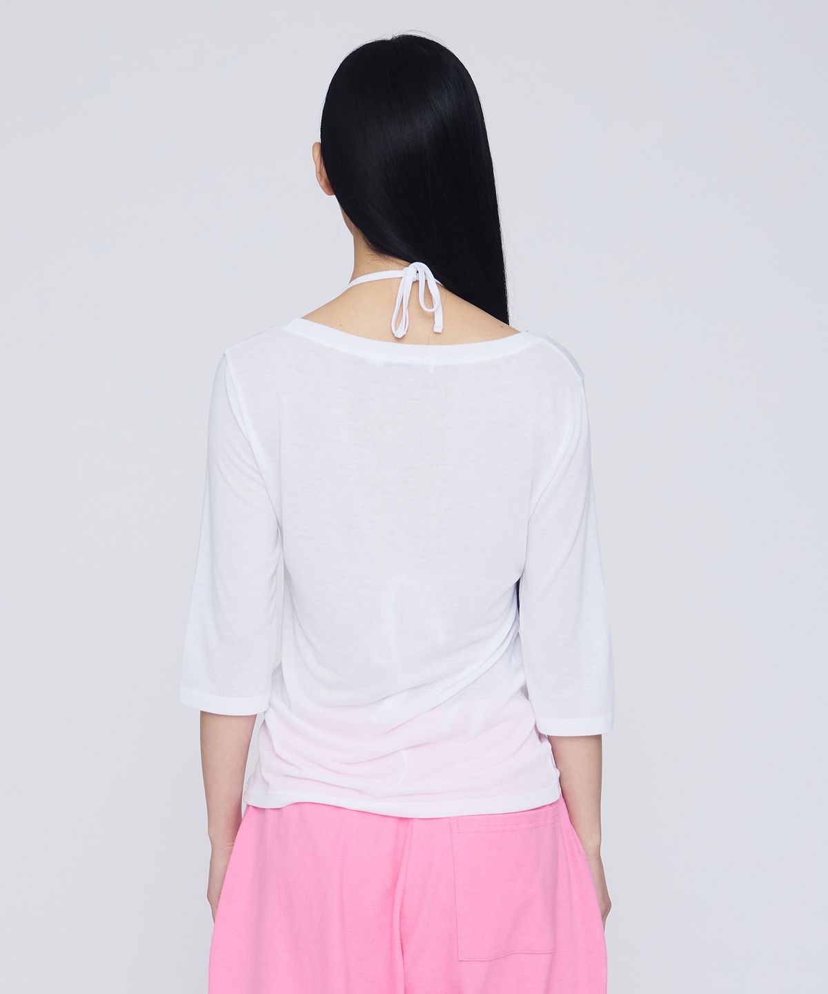 기머(GIMOR) Lazy 3/4 Sleeve Tee White