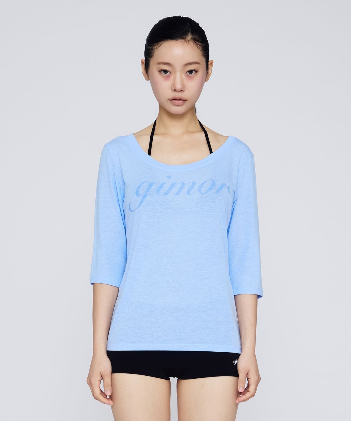 기머(GIMOR) Lazy 3/4 Sleeve Tee Gloomy Sky