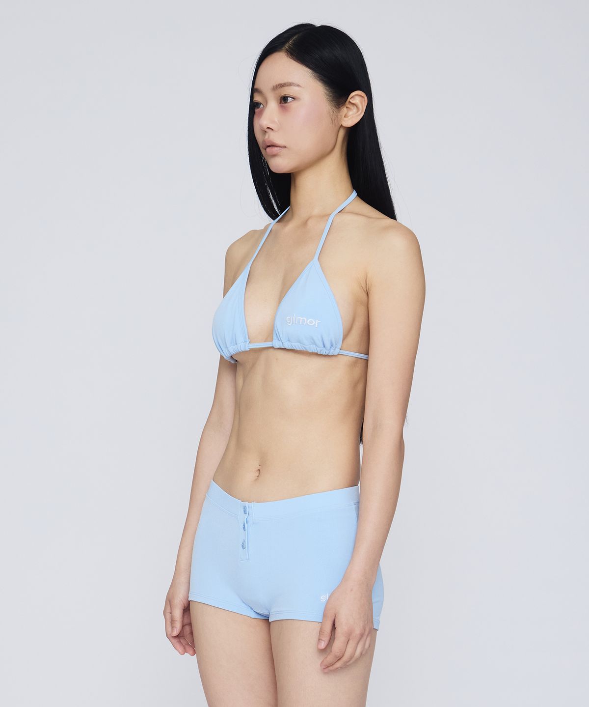 기머(GIMOR) Button-Up Shorts Bikini Baby Blue