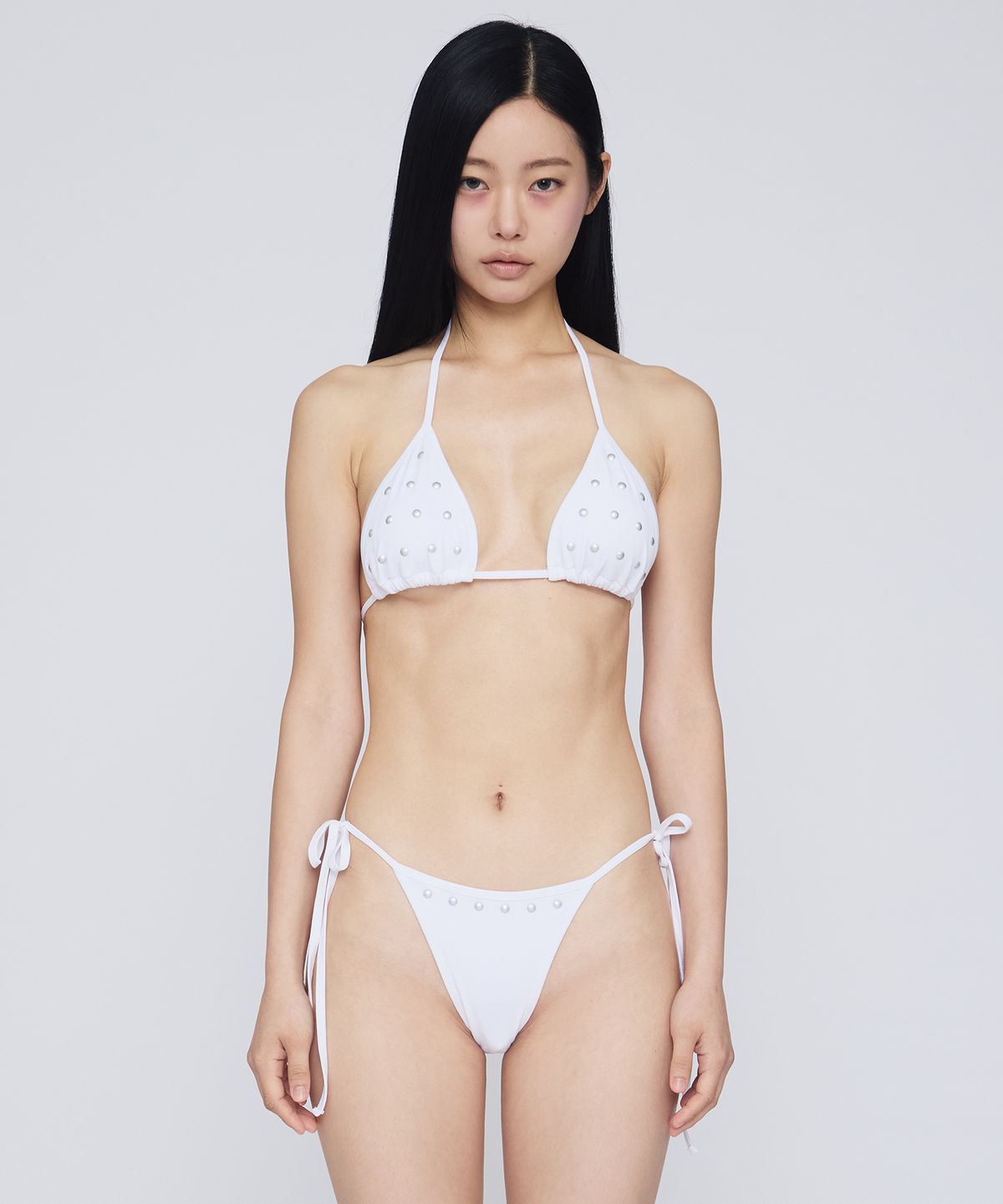 기머(GIMOR) Metal Stud Bikini Set-Up White