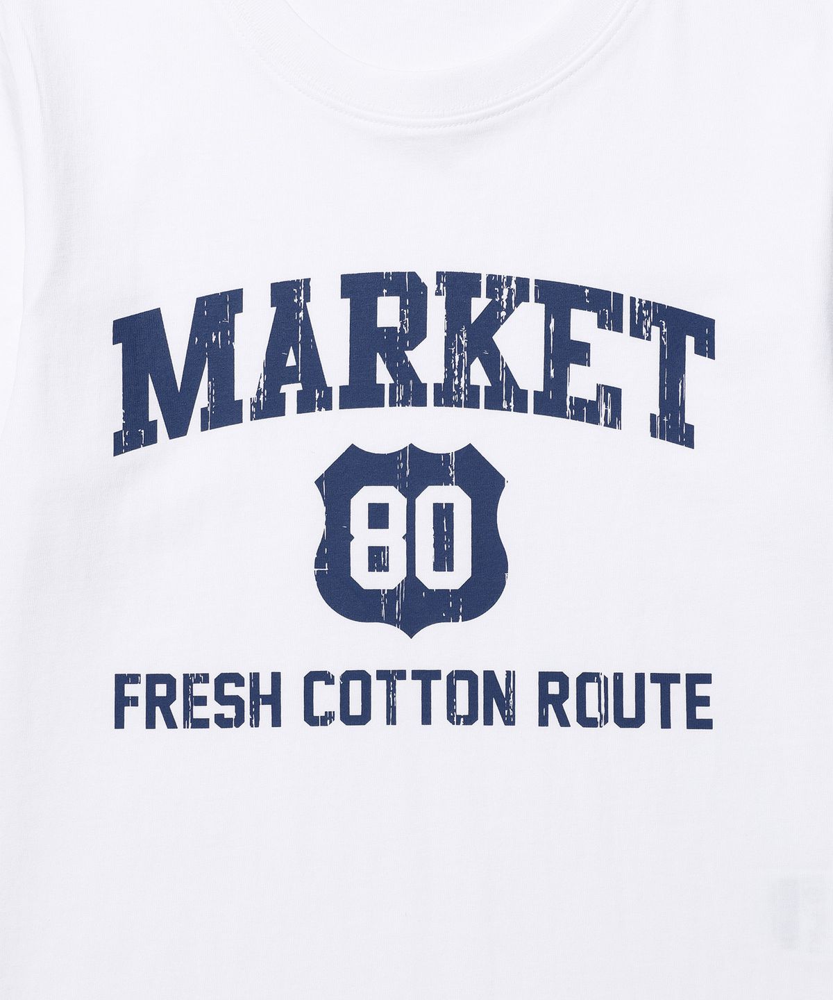 킴스 프레시 코튼 마켓(KIMS FRESH COTTON MARKET) 마켓 컬리지 티셔츠 화이트