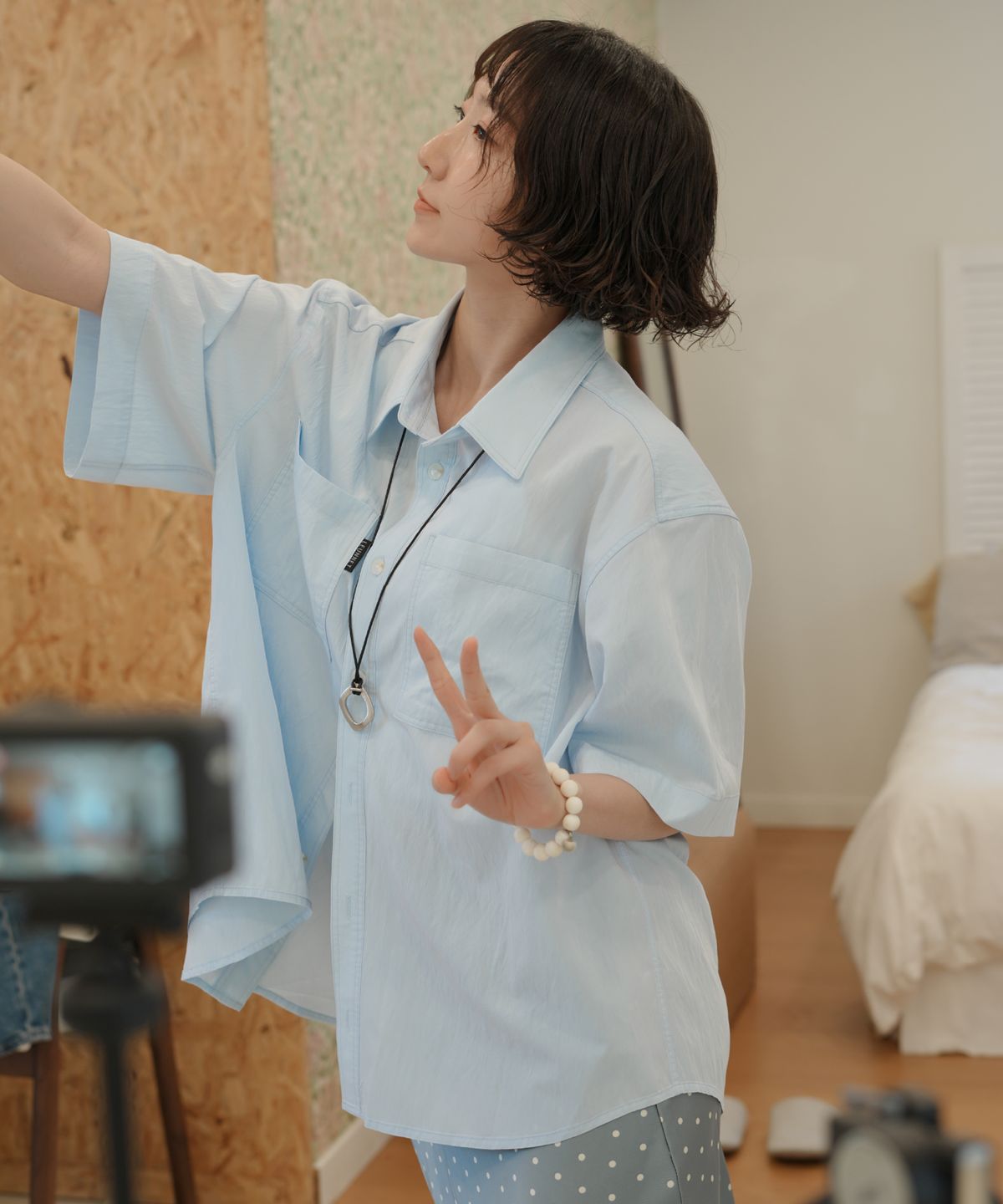 른넷(LEUNNET) 브리즈 린넨 반팔 셔츠 (Breeze Linen Short-Sleeve Shirt) / Blue