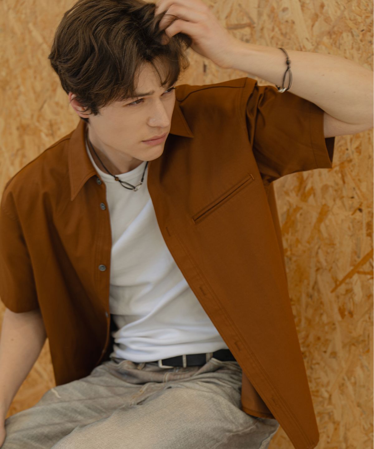 른넷(LEUNNET) 포르티코 페이크 포켓 셔츠 (Portico Fake Pocket Shirt) / Brown
