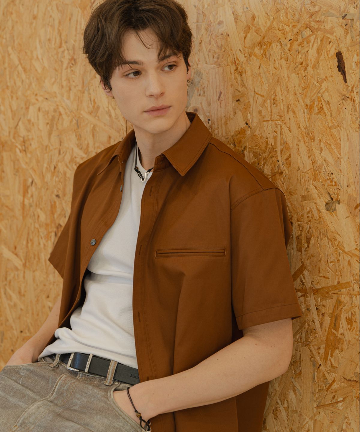 른넷(LEUNNET) 포르티코 페이크 포켓 셔츠 (Portico Fake Pocket Shirt) / Brown