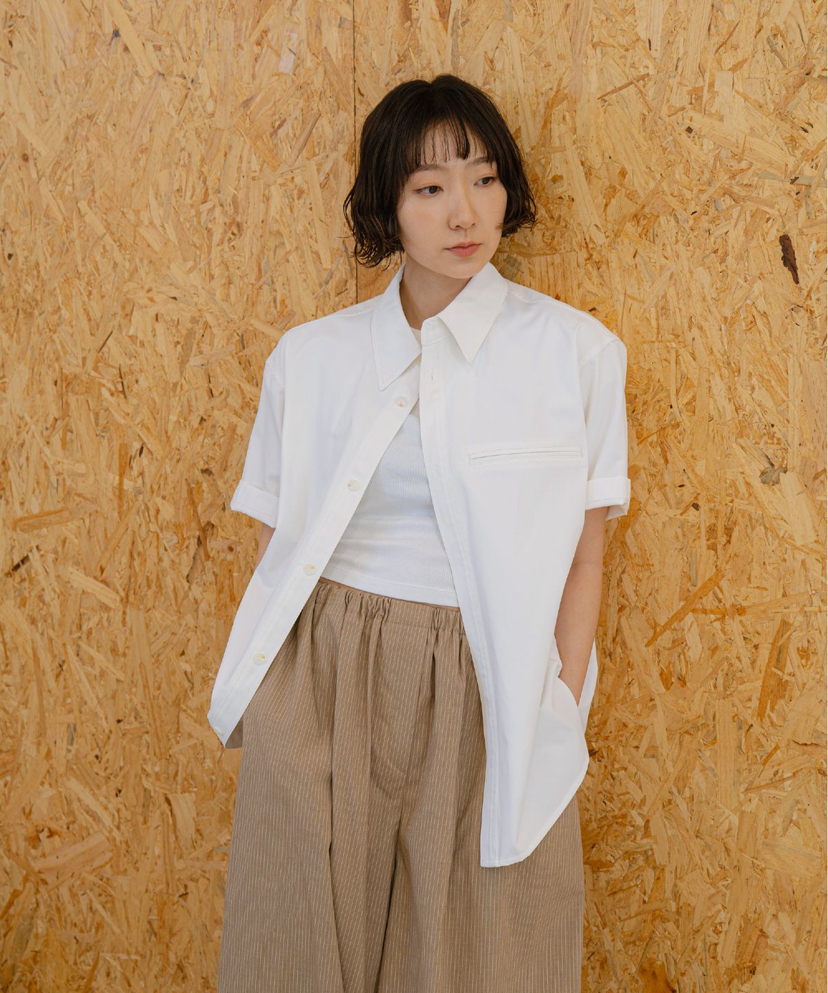 른넷(LEUNNET) 포르티코 페이크 포켓 셔츠 (Portico Fake Pocket Shirt) / White