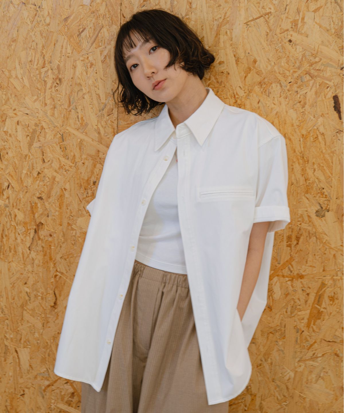 른넷(LEUNNET) 포르티코 페이크 포켓 셔츠 (Portico Fake Pocket Shirt) / White