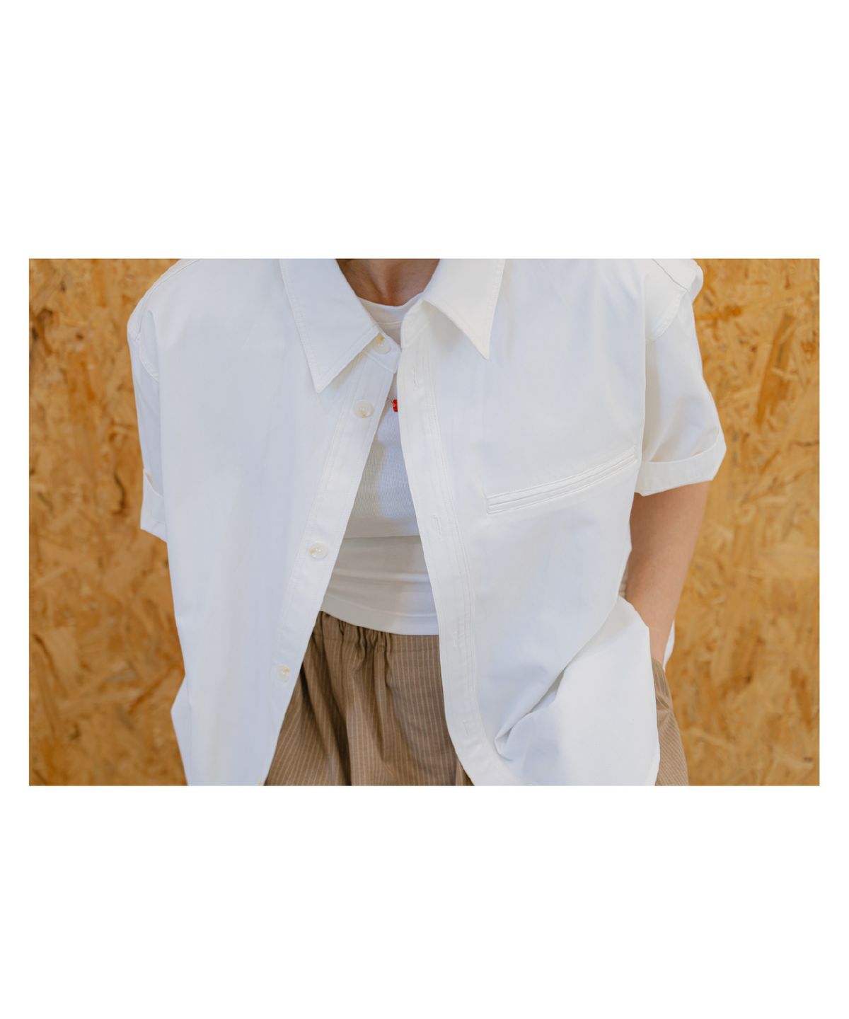 른넷(LEUNNET) 포르티코 페이크 포켓 셔츠 (Portico Fake Pocket Shirt) / White