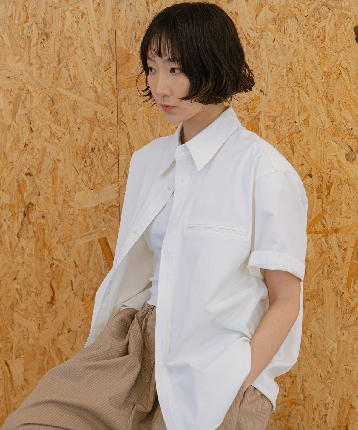 른넷(LEUNNET) 포르티코 페이크 포켓 셔츠 (Portico Fake Pocket Shirt) / White
