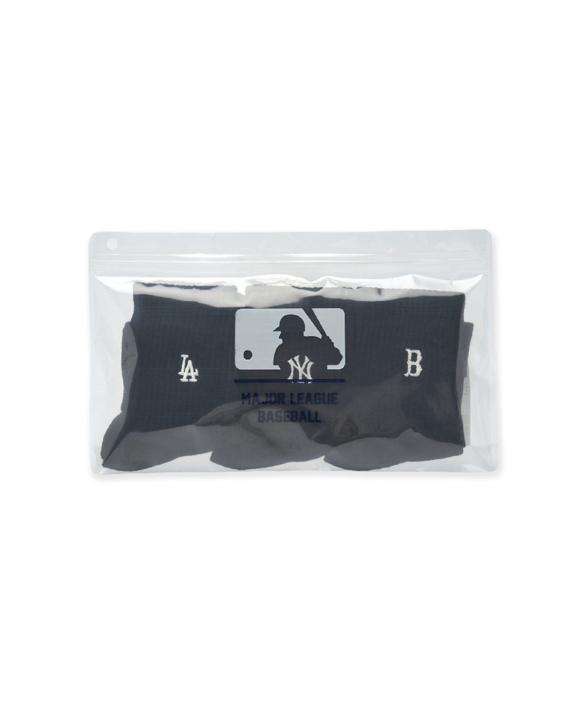 엠엘비(MLB) 스몰로고 자수 중목양말 3족세트 MLB (Black)