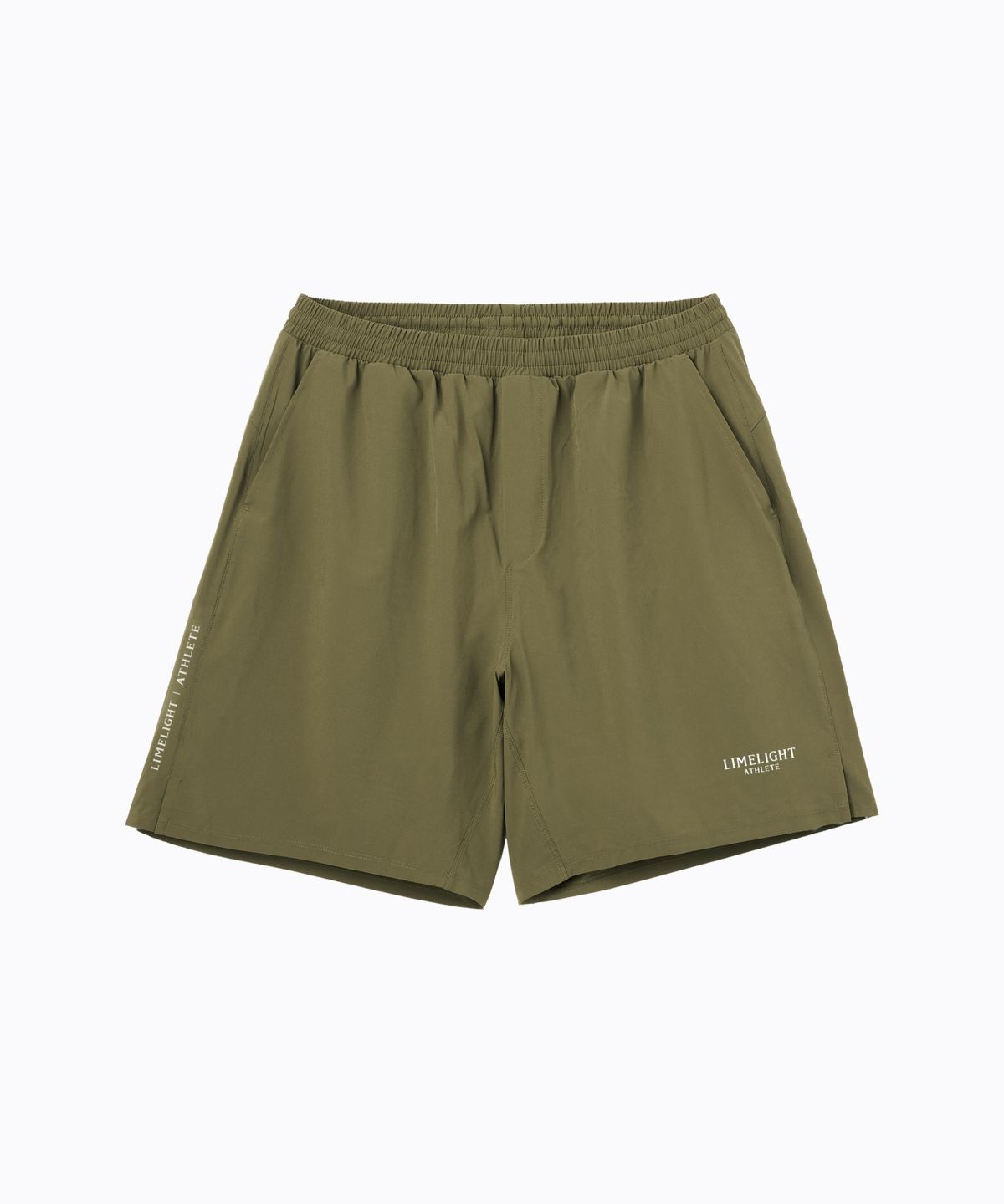 라임라잇 어패럴(LIMELIGHT APPAREL) 애슬릿 스몰 로고 라이너 쇼츠 (카키/화이트)