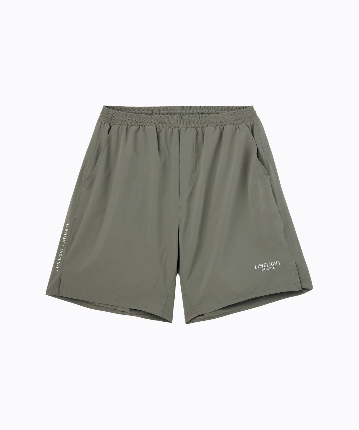 라임라잇 어패럴(LIMELIGHT APPAREL) 애슬릿 스몰 로고 라이너 쇼츠 (세이지/화이트)