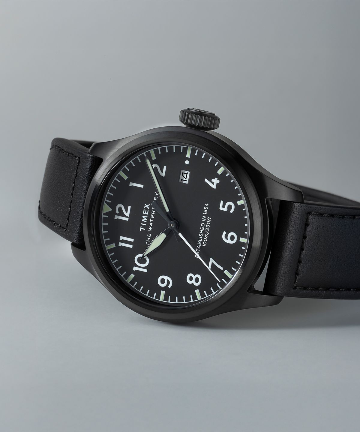 타이맥스(TIMEX) 워터베리 에이스 가죽스트랩 블랙워치 41mm