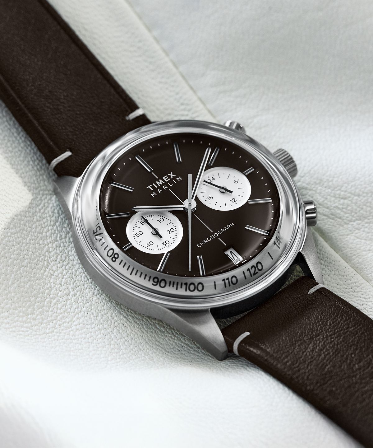 타이맥스(TIMEX) 멀린 젯 쿼츠 크로노그래프 남성가죽시계 40mm