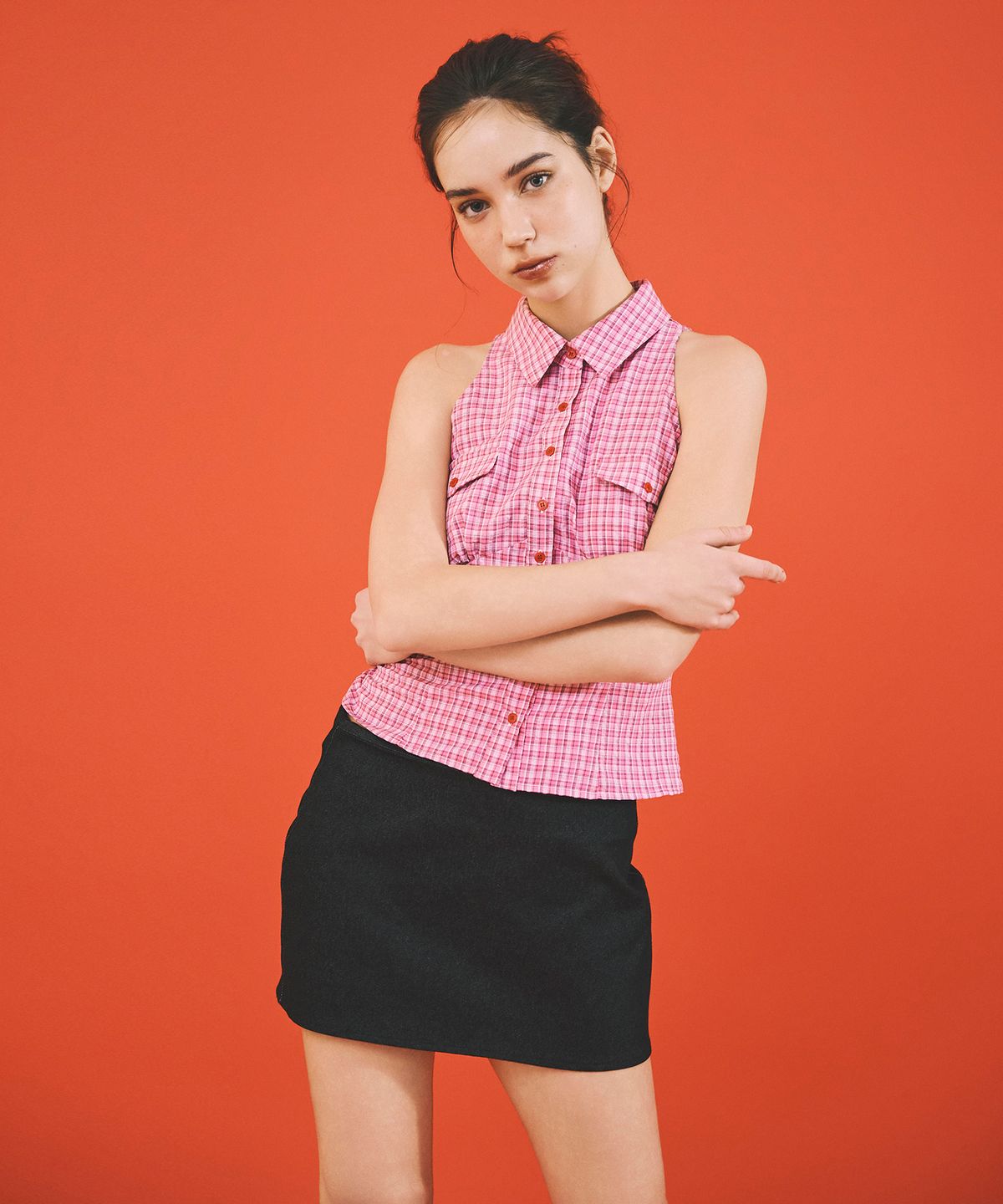 에이알유(A.R.U) SPAN DENIM LOW SKIRT