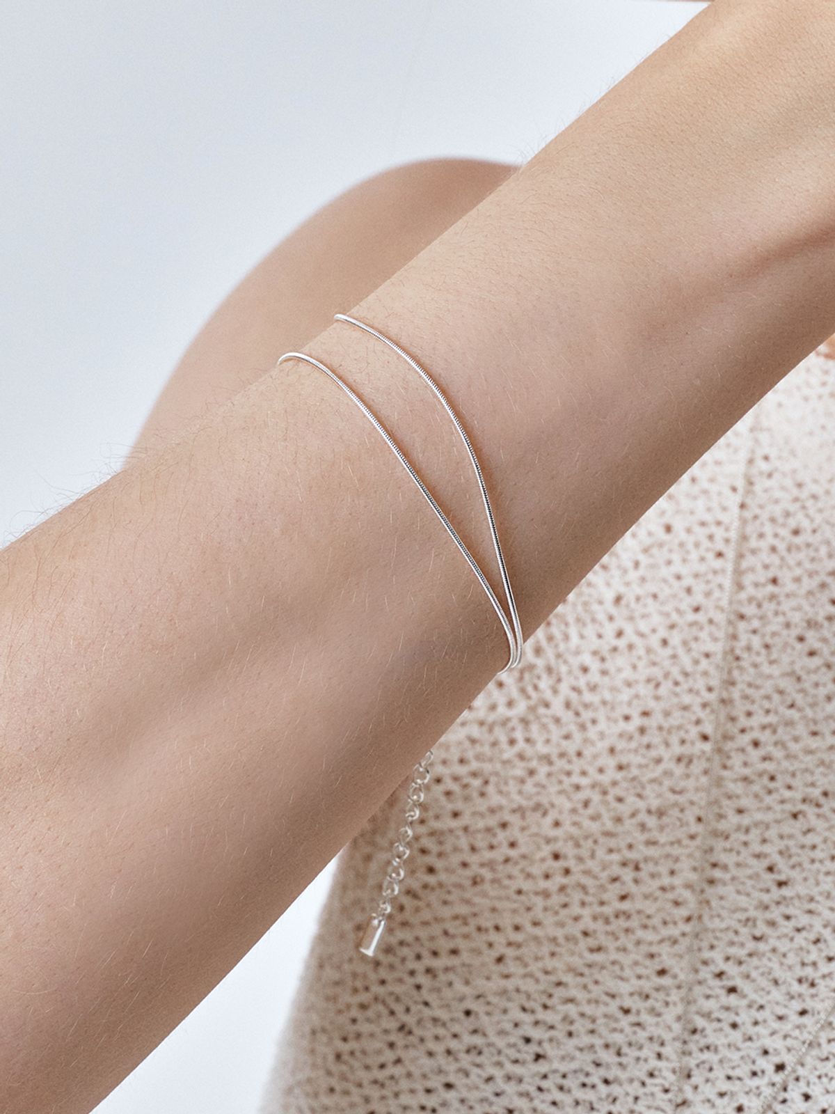 헤이(HEI) double snake chain bracelet