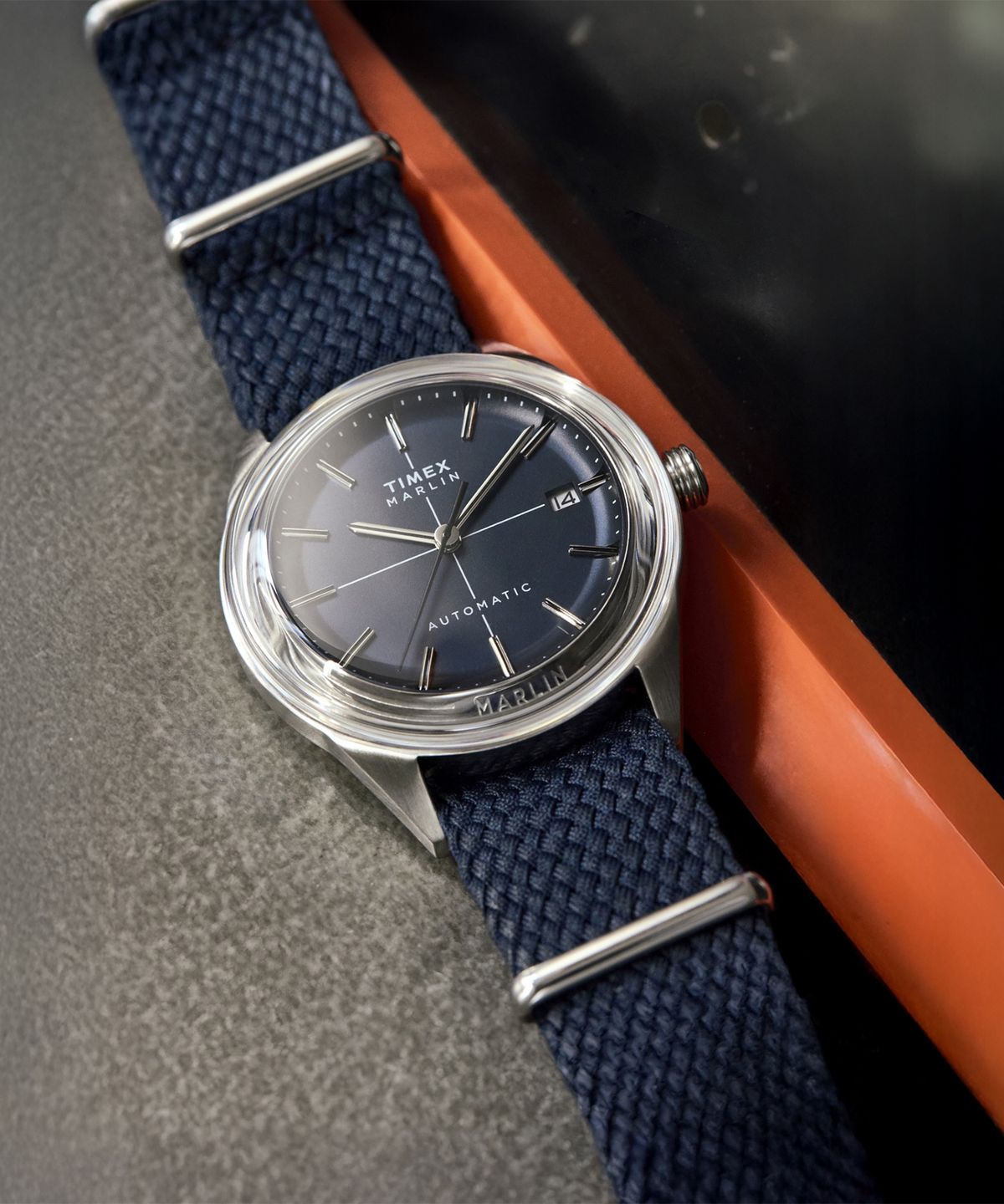 타이맥스(TIMEX) 멀린 젯 오토매틱 헤잘라이트 클래식 네이비 손목시계 38mm
