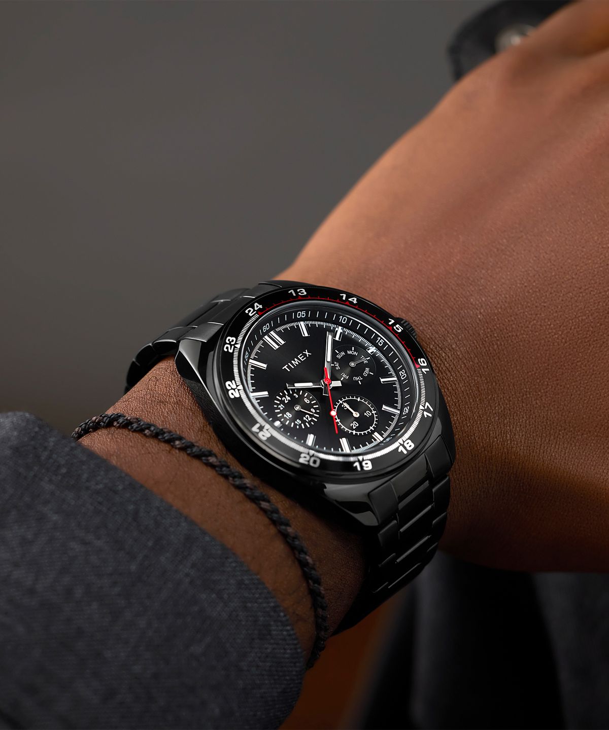 타이맥스(TIMEX) 웨스턴 다기능 무브먼트 올블랙 남자손목시계 45mm
