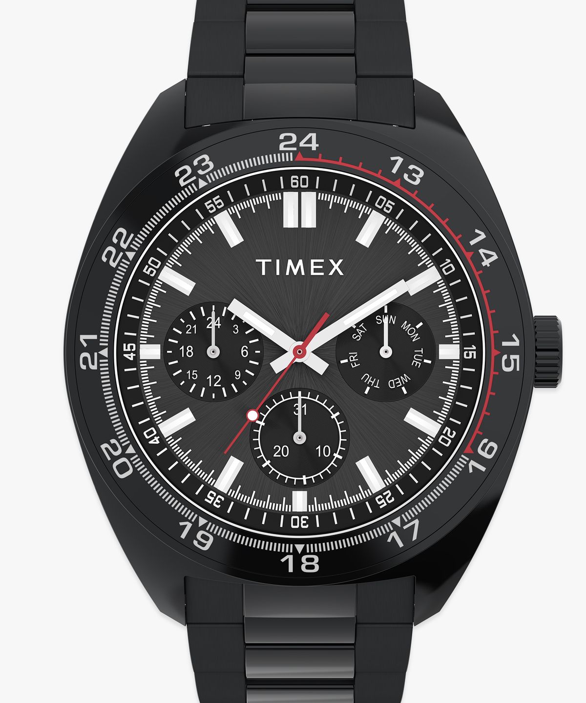 타이맥스(TIMEX) 웨스턴 다기능 무브먼트 올블랙 남자손목시계 45mm