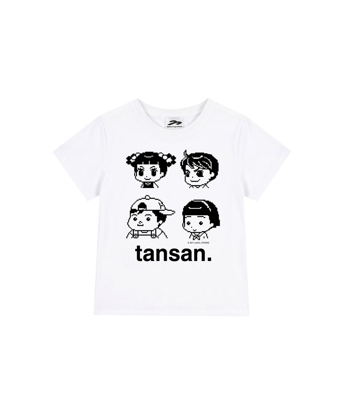 탄산마그네슘(TANSANMAGNESIUM) 안녕자두야X탄산 프렌즈 픽셀 티셔츠 (화이트)