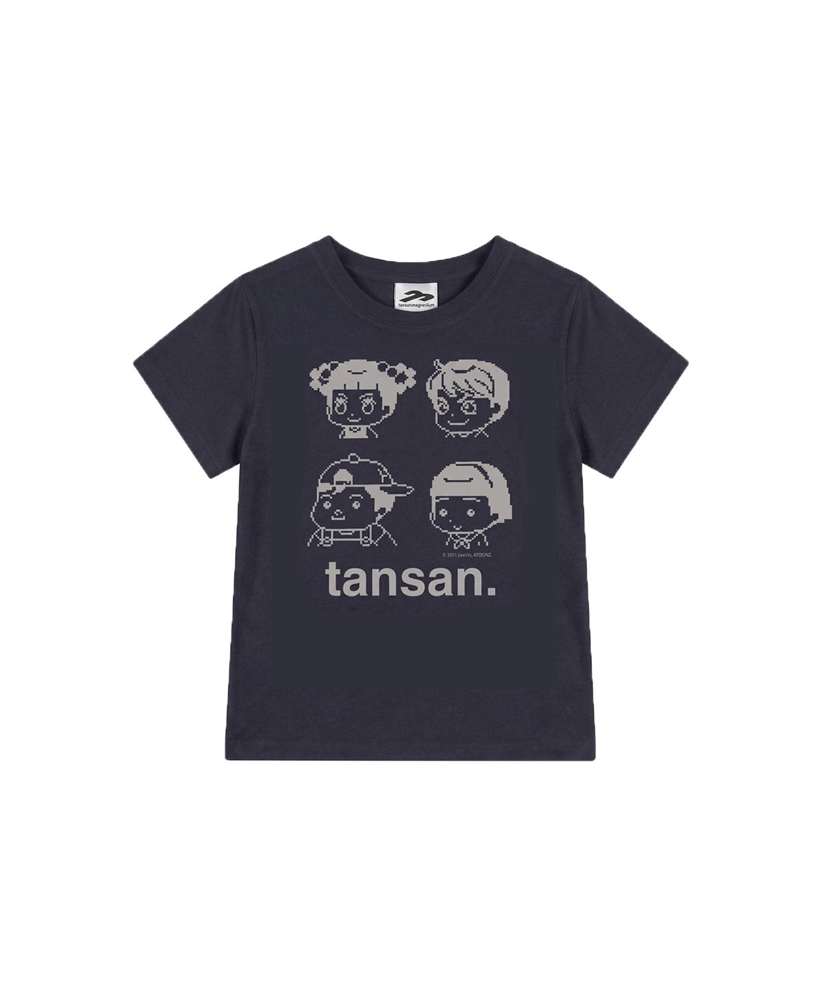 탄산마그네슘(TANSANMAGNESIUM) 안녕자두야X탄산 프렌즈 픽셀 티셔츠 (네이비)