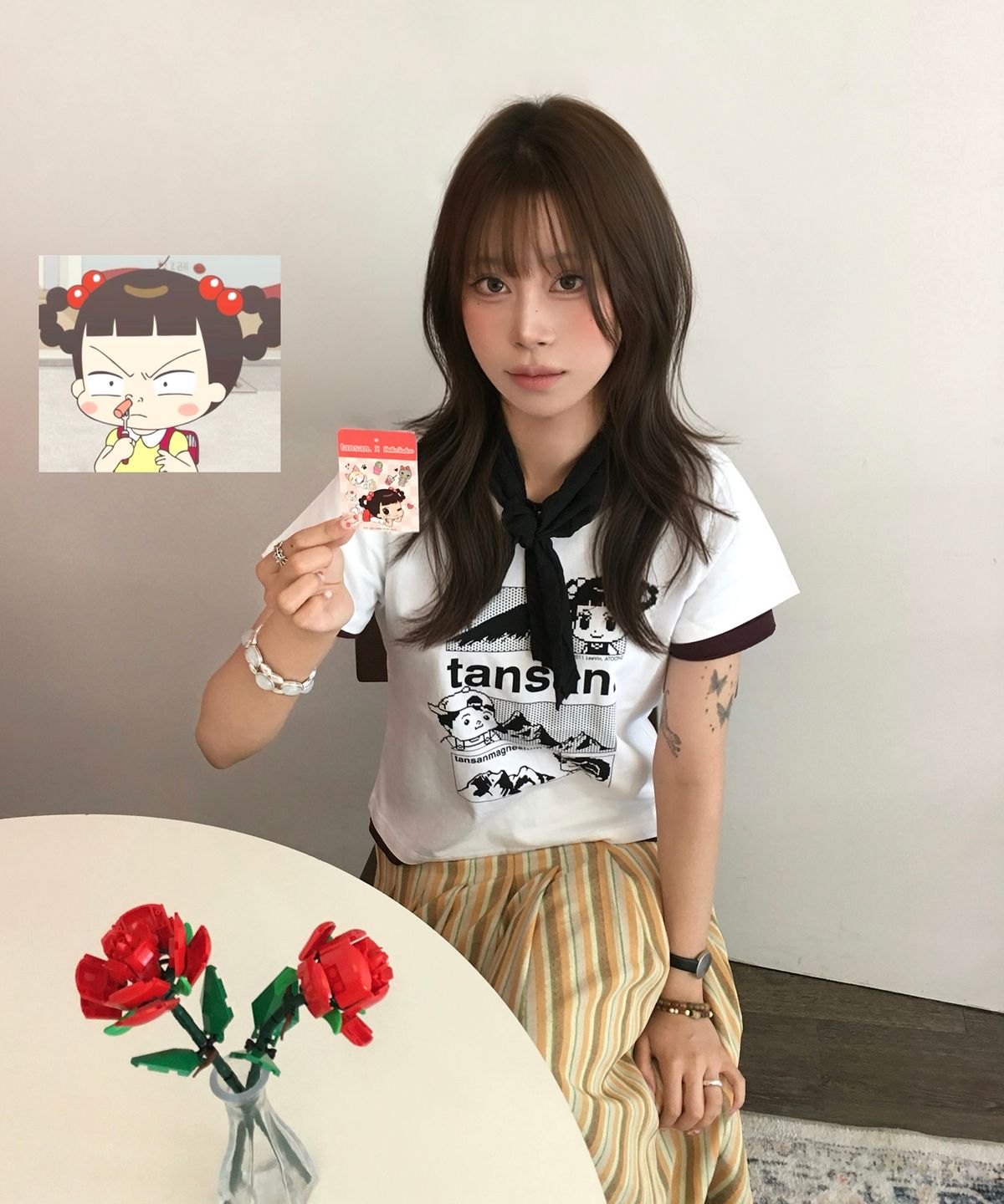 탄산마그네슘(TANSANMAGNESIUM) 안녕자두야X탄산 마운틴 자두 티셔츠 (화이트)