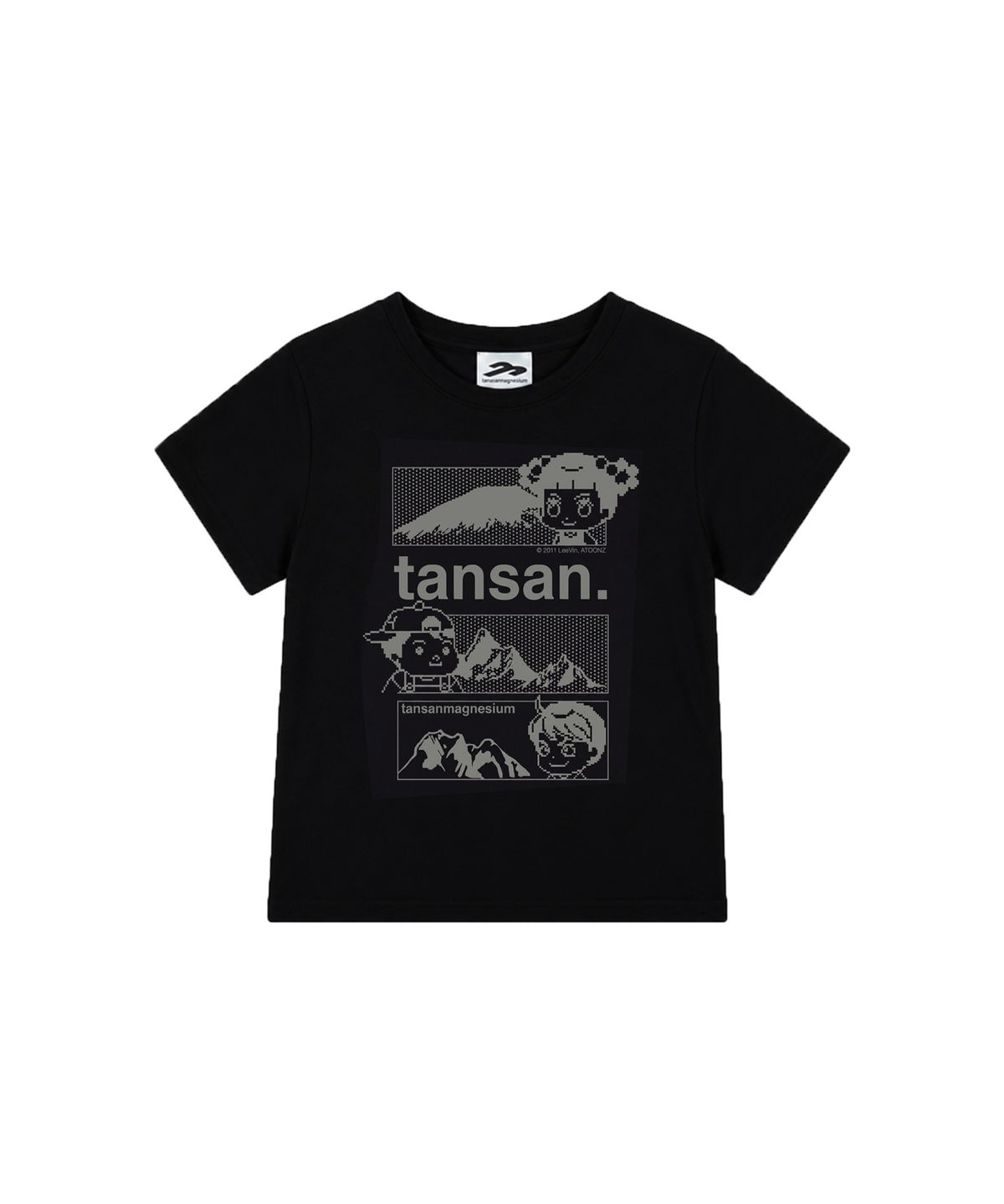 탄산마그네슘(TANSANMAGNESIUM) 안녕자두야X탄산 마운틴 자두 티셔츠 (블랙)