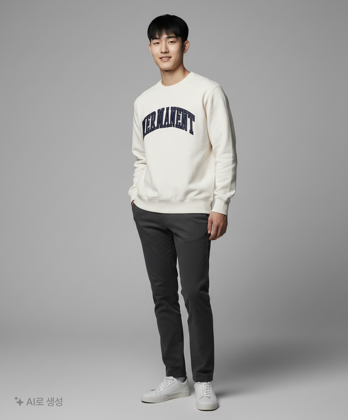 엠엠엘지(MMLG) [Mmlg] MERMANENT EMB. SWEAT (GREY) L