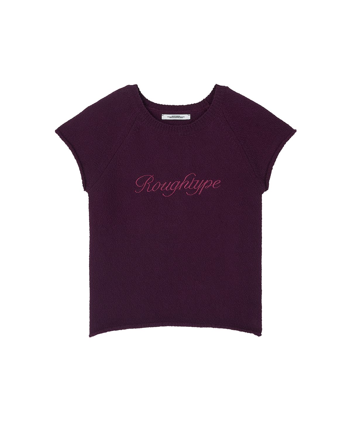 로타입(ROUGHTYPE) Lettering Logo Short-sleeved Knit - Purple