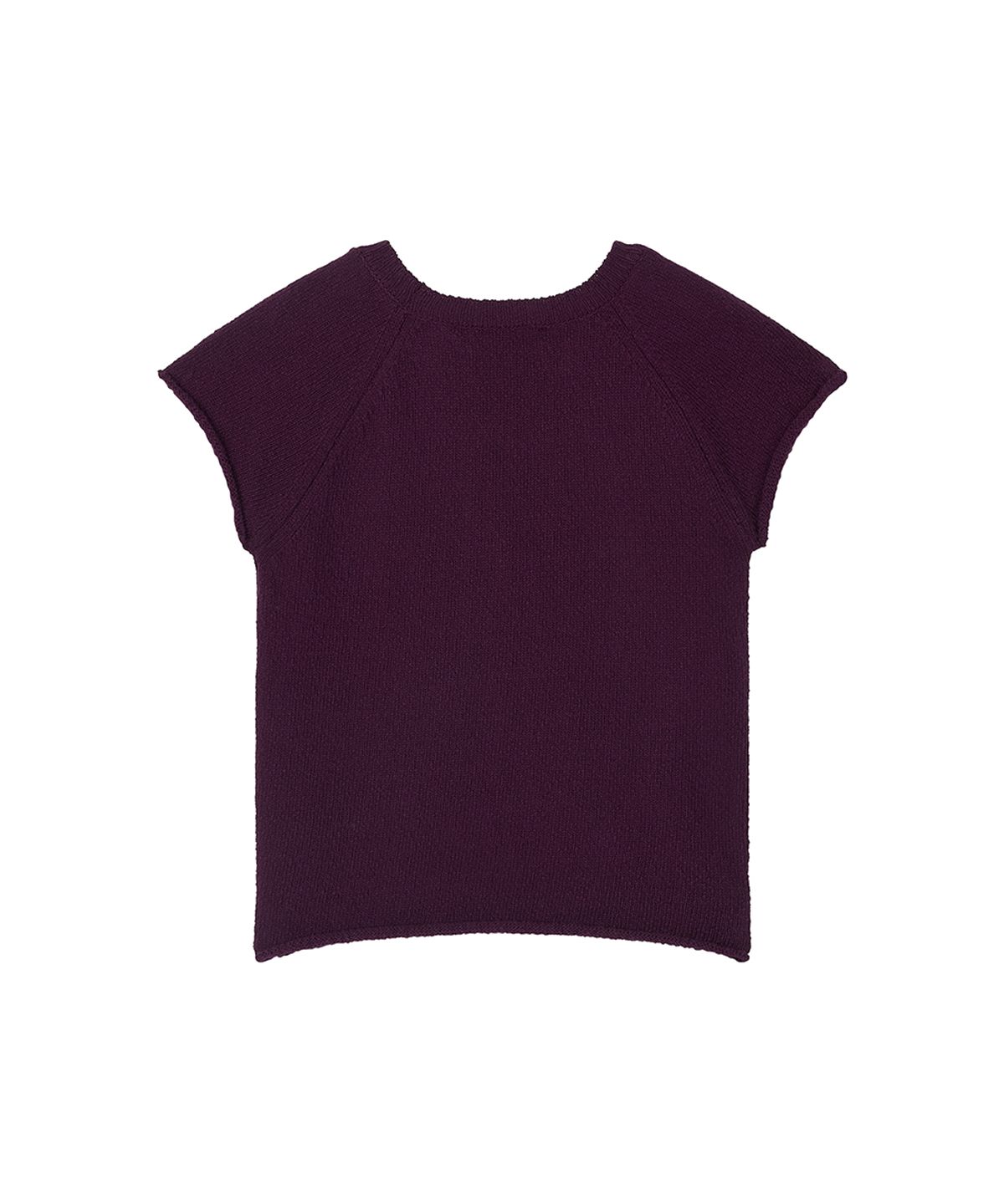 로타입(ROUGHTYPE) Lettering Logo Short-sleeved Knit - Purple
