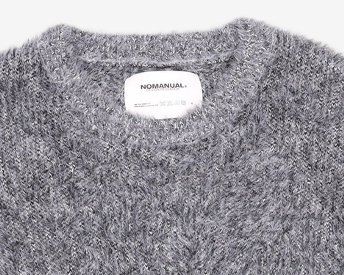 노매뉴얼(NOMANUAL) (시그니처종료)CROPPED HAIRY KNIT - 5 COLOR M