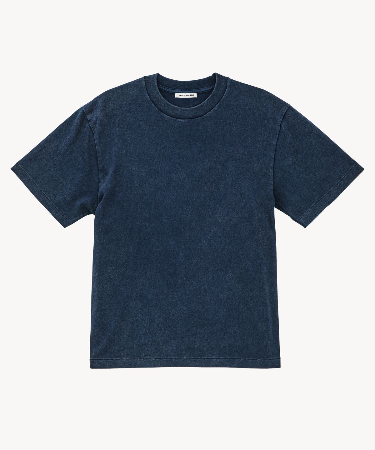 레이디 볼륨(LADY VOLUME) (UNISEX) 오버사이즈  페이드 워시드 티셔츠 (NAVY)